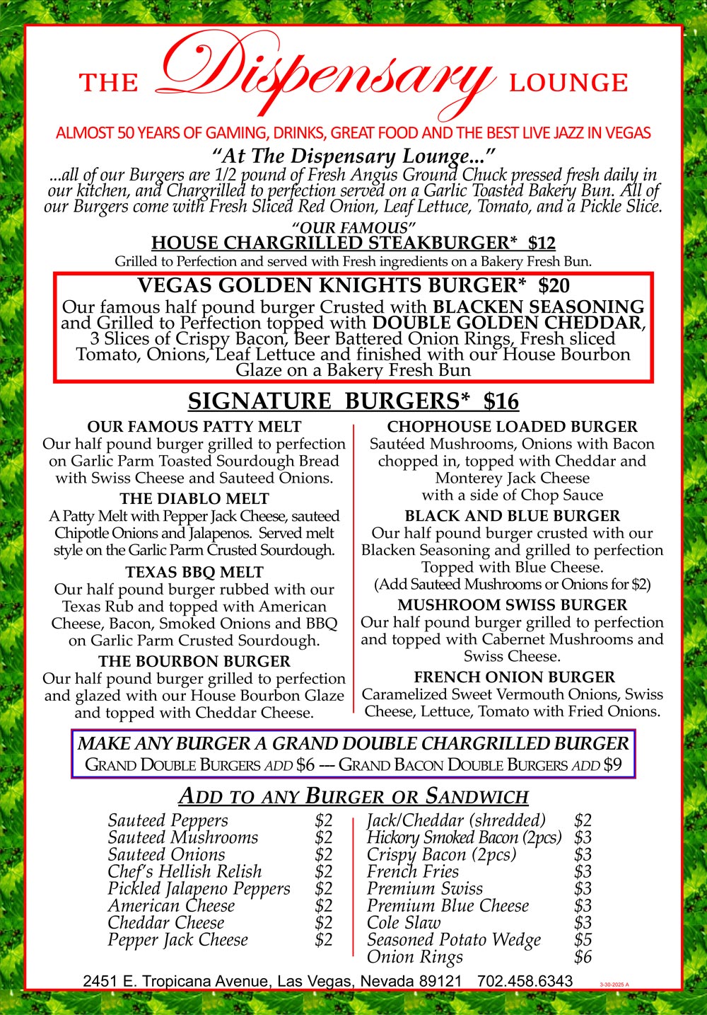 FOOD MENU A