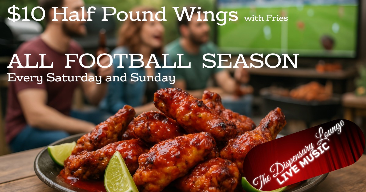 $10 Half Pound Wings with fries